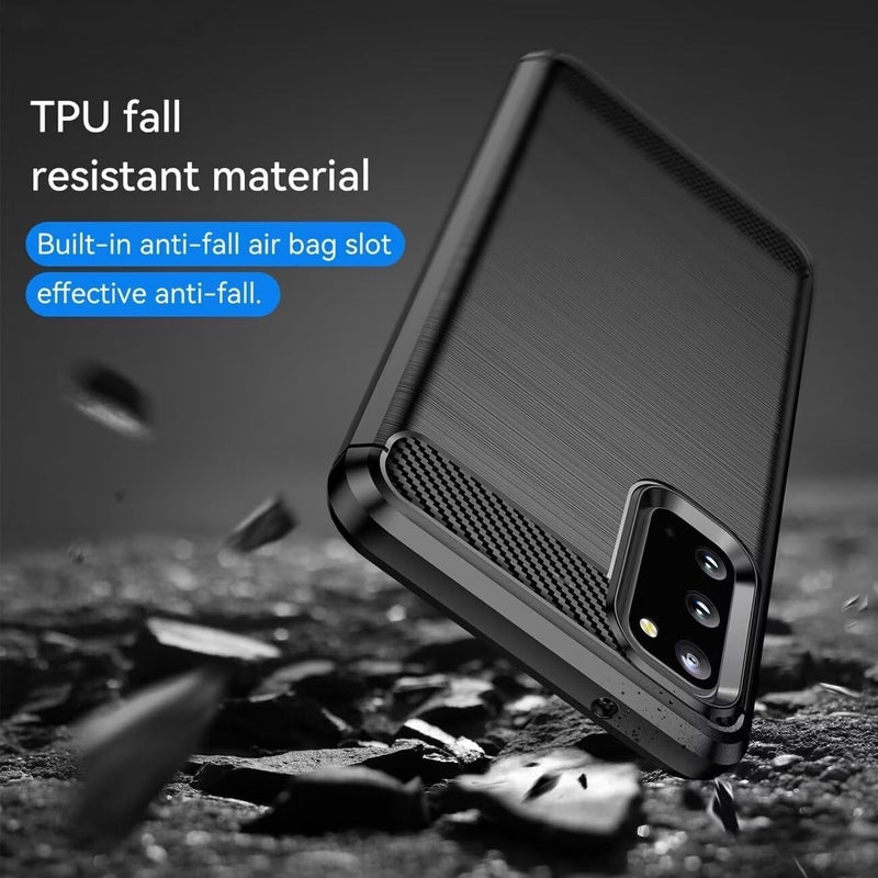 Aikcks for Samsung Galaxy S20+Plus Phone case, Shockproof, Scratch Resistant Carbon Fiber Jacket, Soft TPU, for Galaxy S20+Plus case (Black,) - Image 4